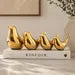 Gold Ceramic Bird Figurine Set – Modern Bird Statues, Minimalist Home Decor for Living Room, Shelf, Table & Office