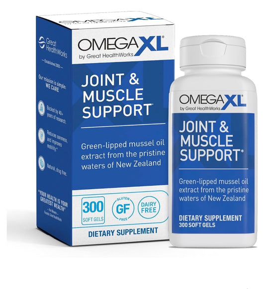 Omega XL Joint & Muscle Support – Green-Lipped Mussel Oil Extract – 300 Soft Gels