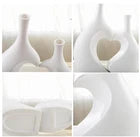 Set of 2 White Ceramic Heart Shaped Vases – Matte Frosted Finish, Romantic Valentine’s Day Decor for Home, Table & Centerpieces